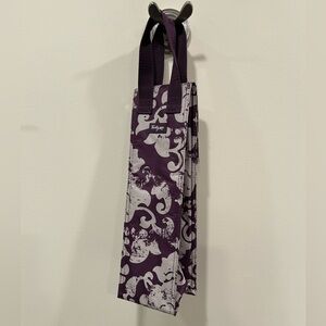 Thirty-One Purple and White Patterned Wine Tote